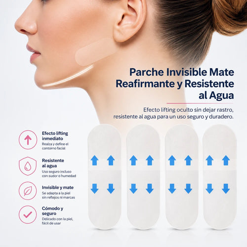 40 unidades cintas lifting faciales invisibles adhesivas, parches finos transpirables efecto tensor para reafirmar mentón