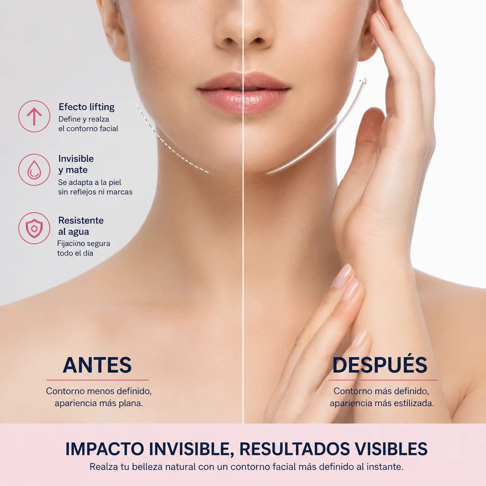 40 unidades cintas lifting faciales invisibles adhesivas, parches finos transpirables efecto tensor para reafirmar mentón
